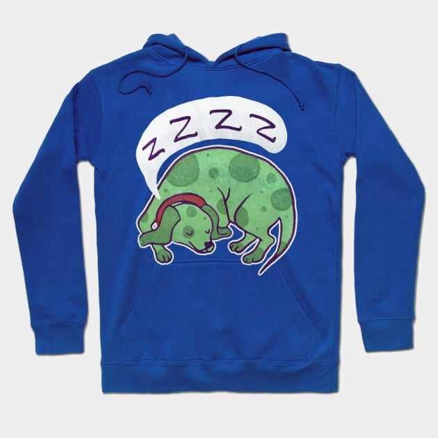 Sleepy Green Puppy Hoodie by saradaboru